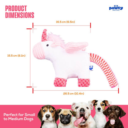 PAWTY Dog Toys - PAWTY Unicorn Dog Toy – Plush Magical Squeaky Toy with Crinkle Wings – Soft & Durable Chew Companion – Cute Fantasy Gift for Dogs – Ideal for Small & Medium Dogs