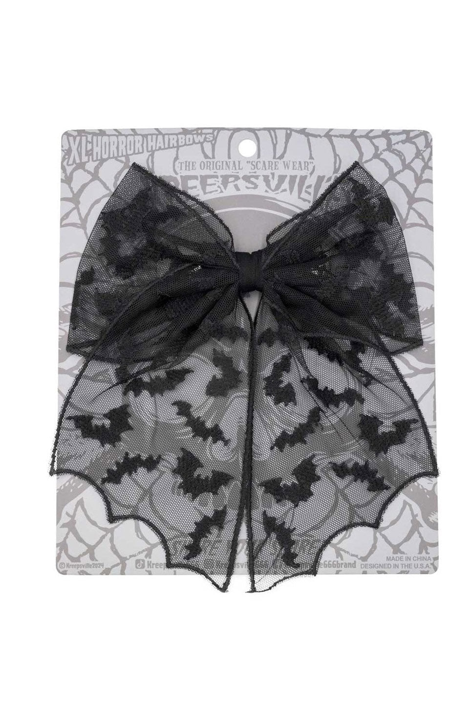 Bat Lace Hair Bow