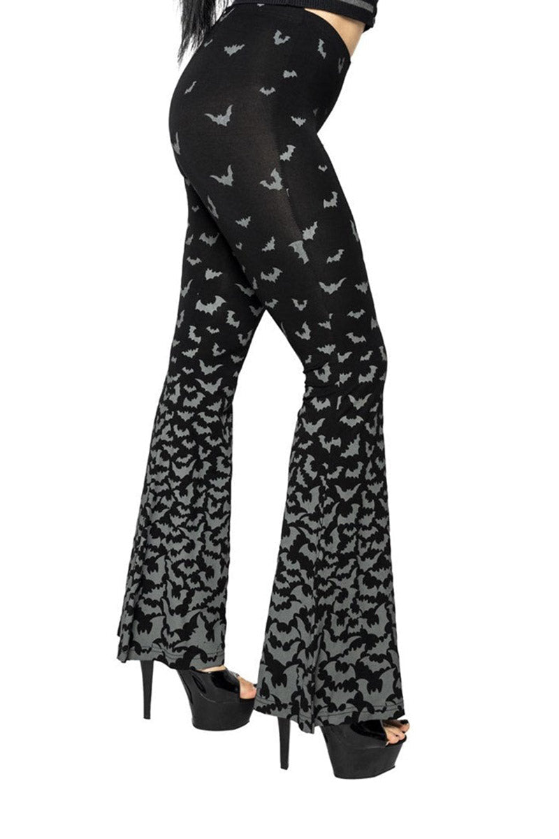 Bat Repeat Gradient Flare Leggings