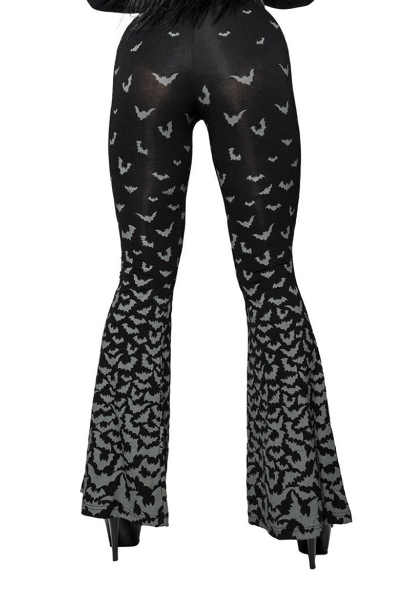 Bat Repeat Gradient Flare Leggings