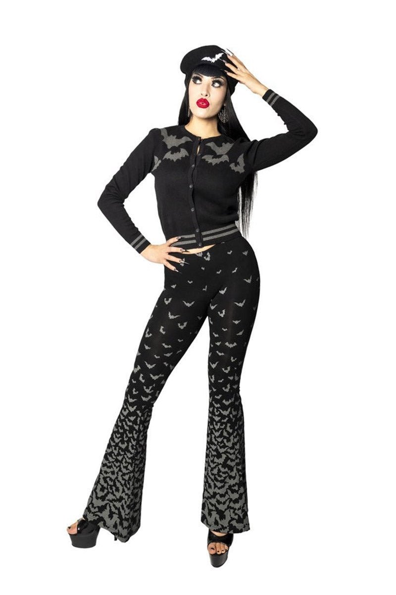 Bat Repeat Gradient Flare Leggings