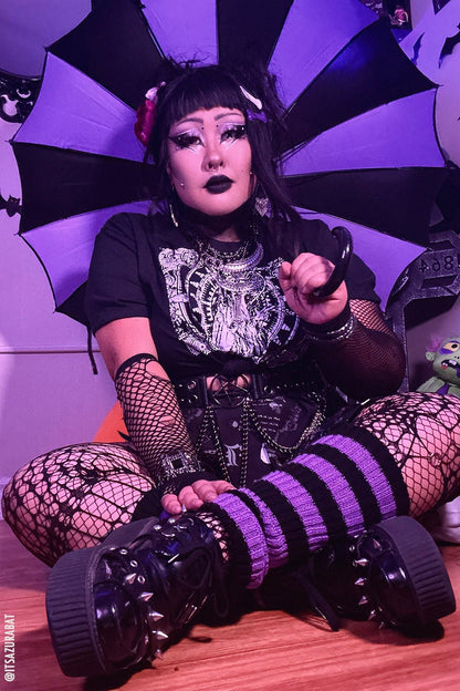 Batwing Pagoda Umbrella [BLACK/LIGHT PURPLE]