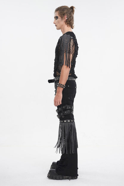 Batwing Pocket Ripped Punk Pants