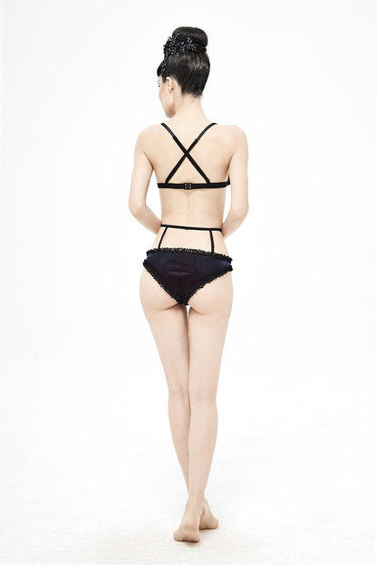 Beach Goth Velvet Bikini Set