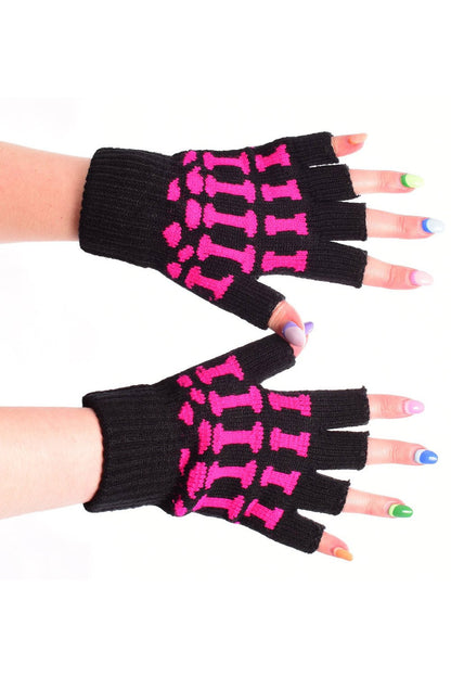 BGS Fingerless Gloves [Black/Pink]