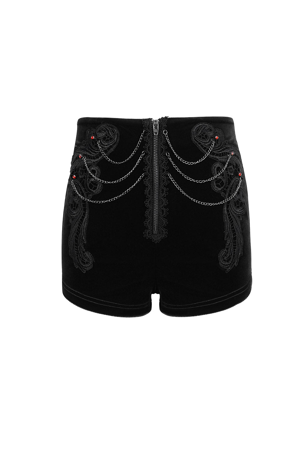 Black Blood Velvet High Waisted Shorts
