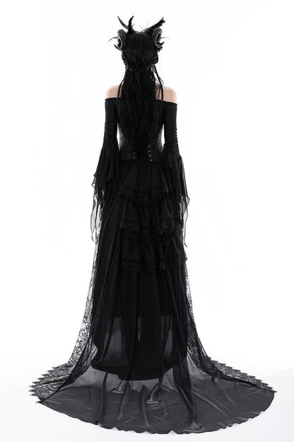 Black Bridal Bustle Skirt