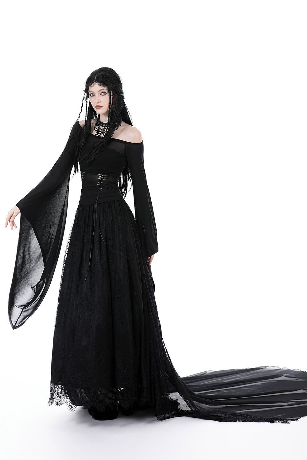 Black Bridal Bustle Skirt