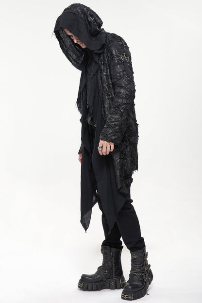 Black Burial Distressed Cardigan