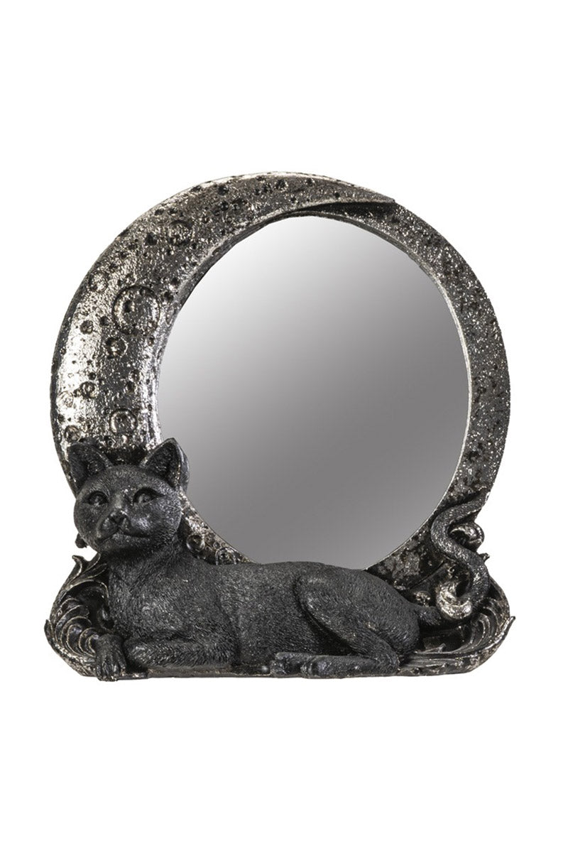 Cat on Moon Mirror