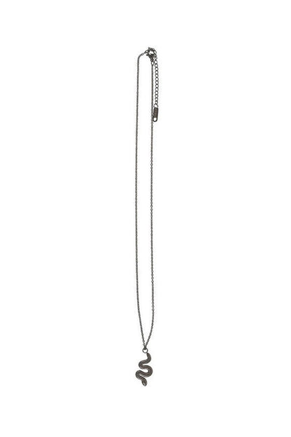 Black Snake Pendant Necklace