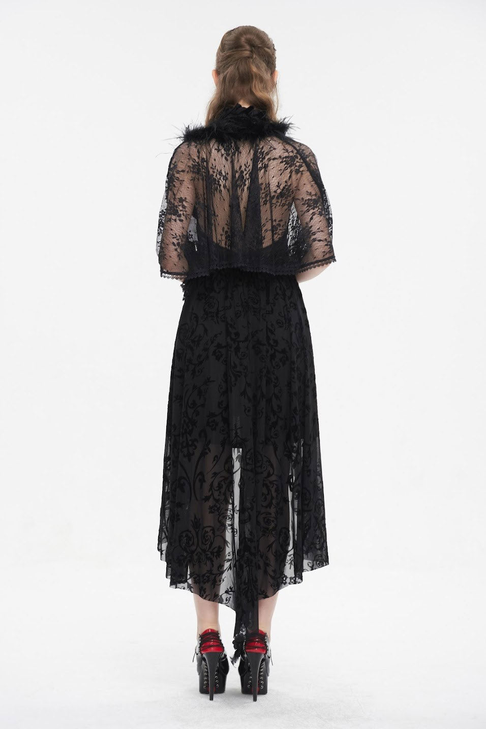 Black Vampress Lace Capelet