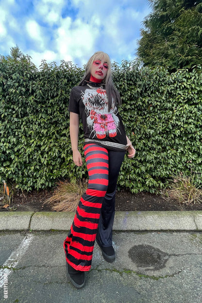 Blood Bat Striped Flares [BLACK/RED]