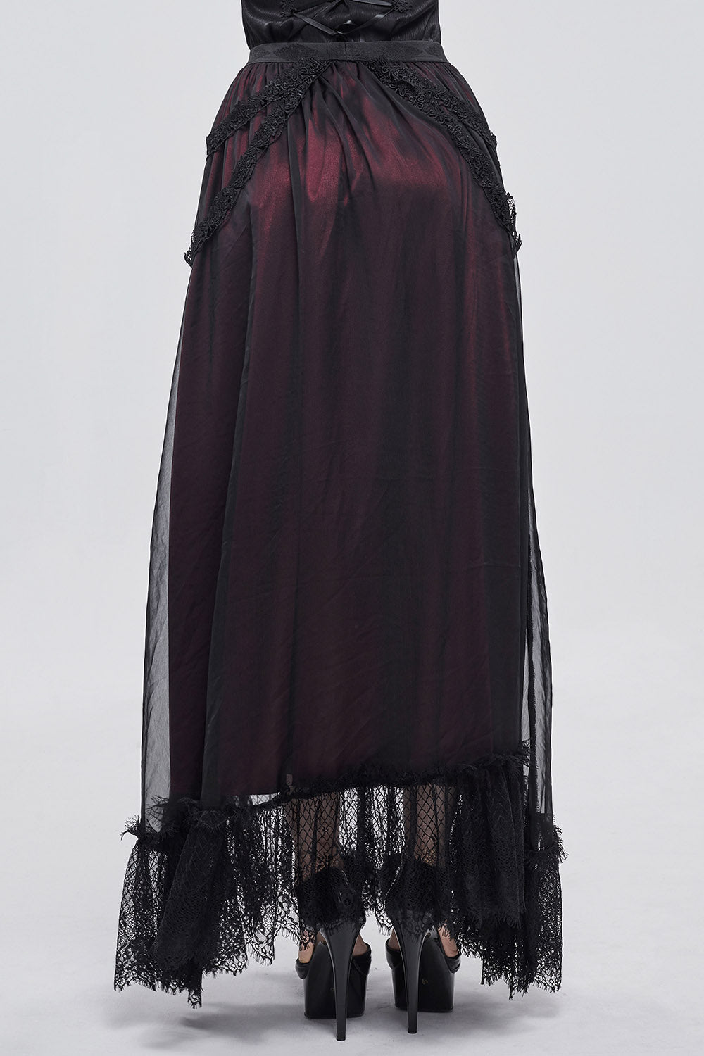 Blooddrop Layered Lace Maxi Skirt