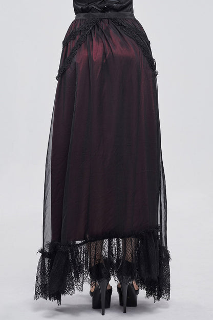 Blooddrop Layered Lace Maxi Skirt