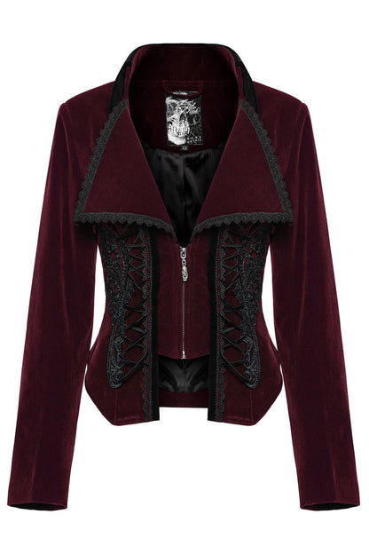 Bloodline Velvet Coat [BLACK/RED]