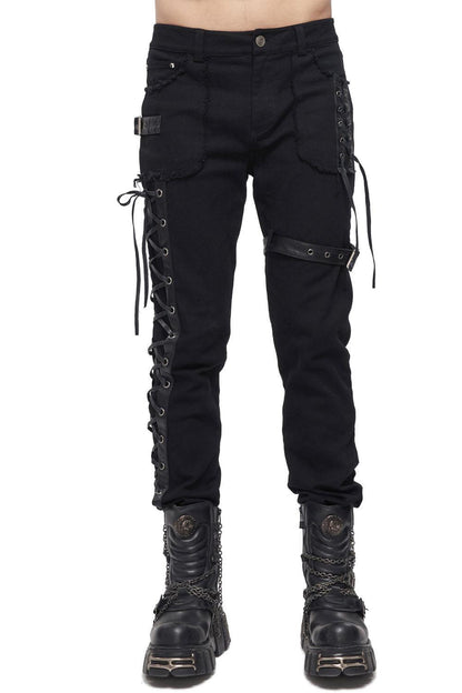 Born Villain Distressed Goth Pants