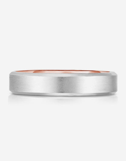 4 mm Hidden Two-Toned + Beveled Wedding Band