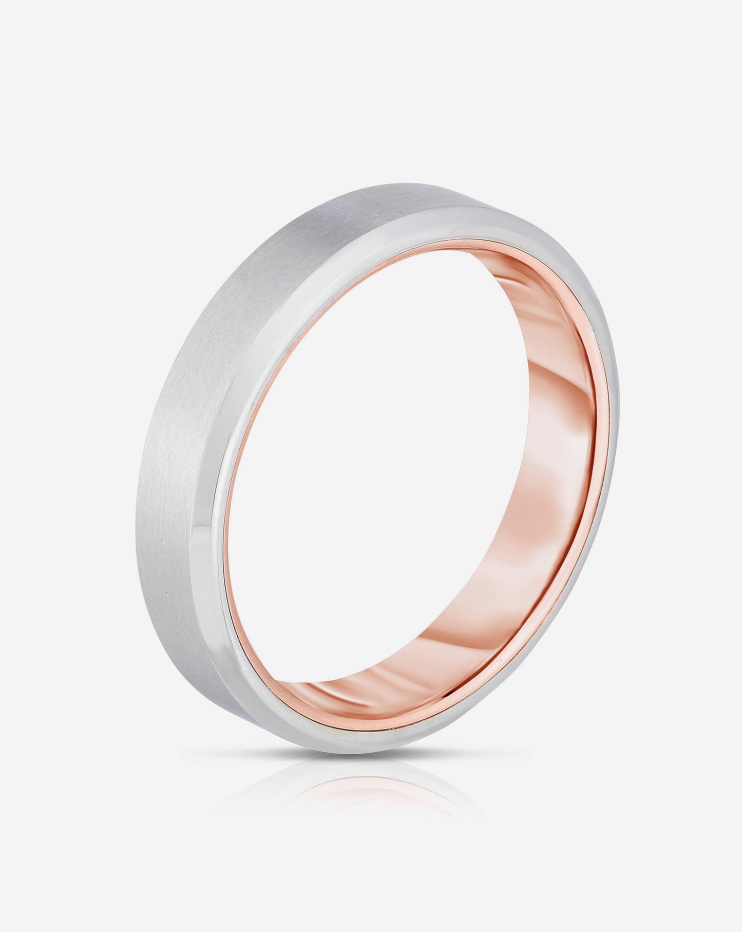 4 mm Hidden Two-Toned + Beveled Wedding Band