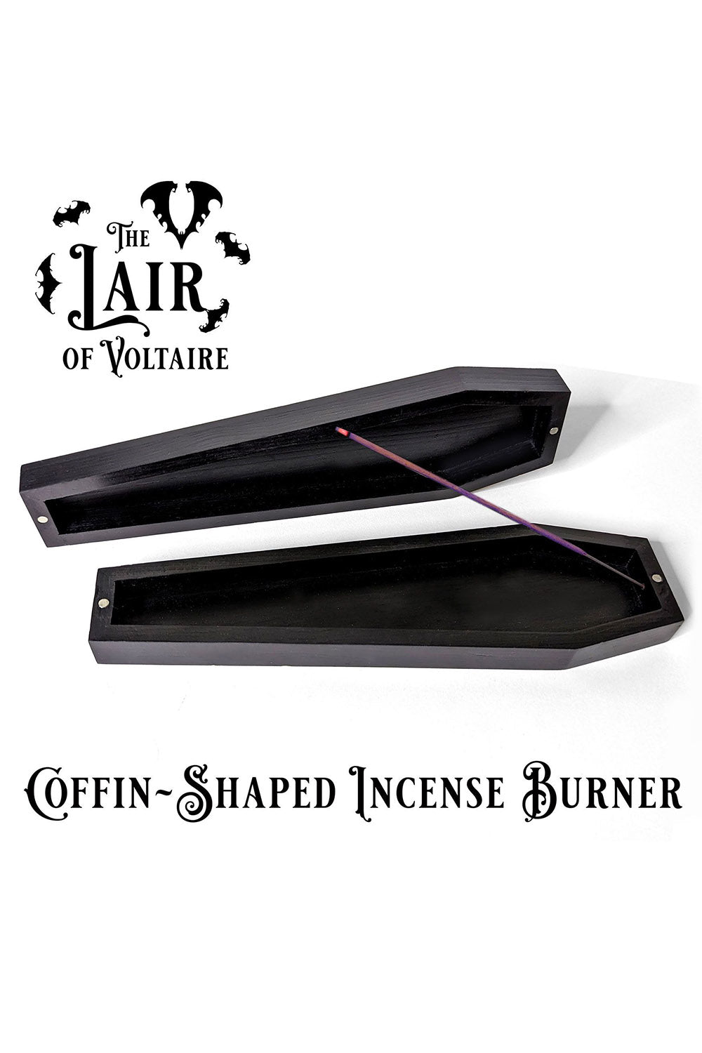 2 Piece Coffin-Shaped Incense Burner