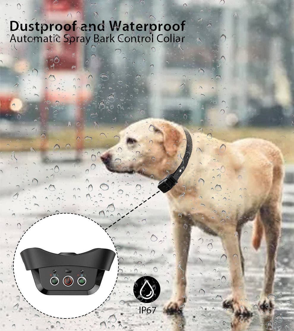 Pet Life - Pet Life ® Bark-Myst 3-Level Sensitivity of Spray and Tone Anti-Bark Dog Collar