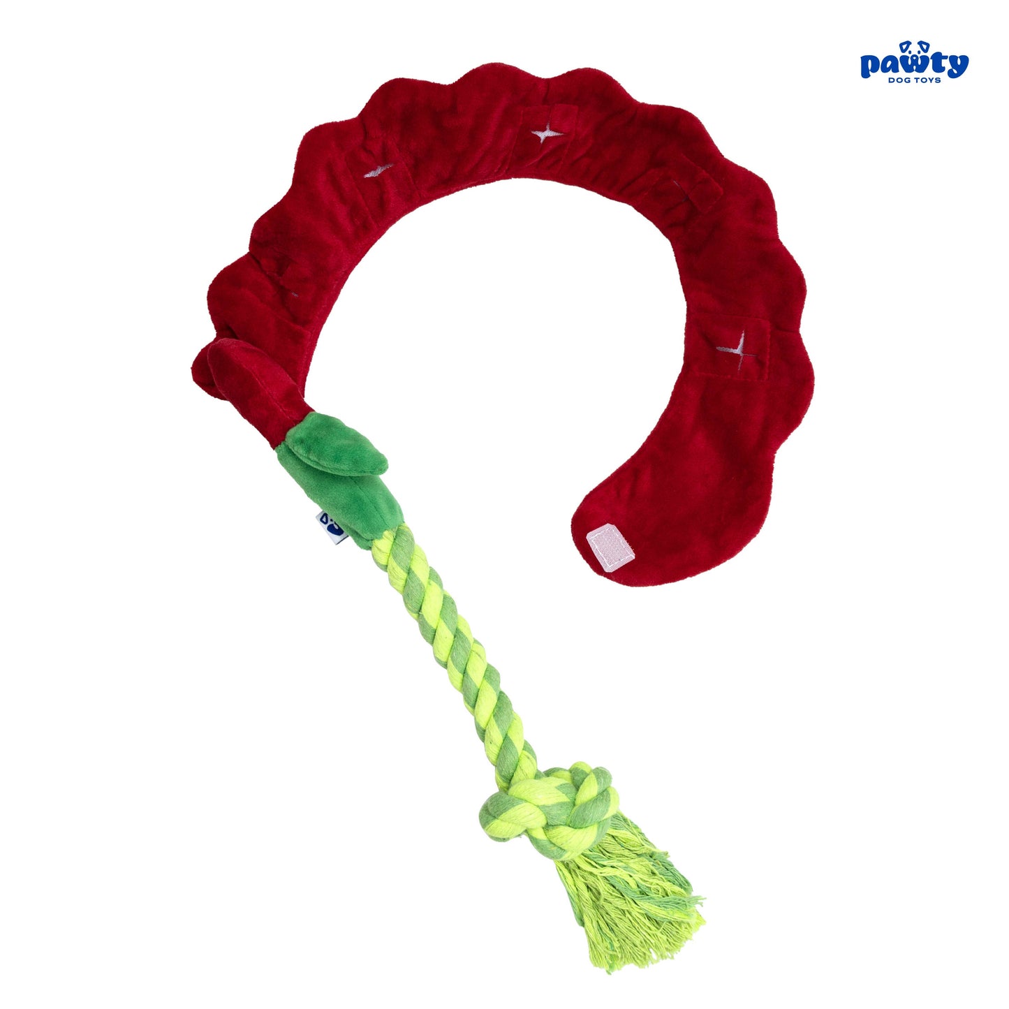 PAWTY Dog Toys - Tug & Treat Rose Tug Rope Dog Toy