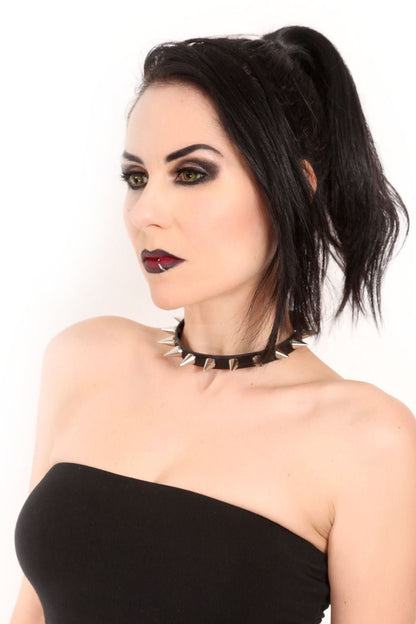 Cone Silver Spike Collar
