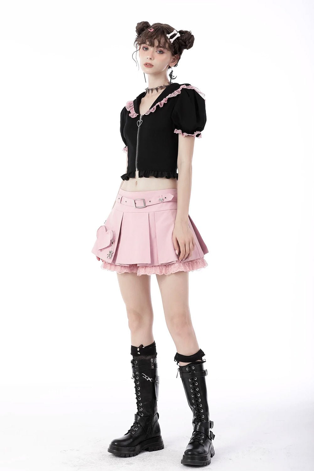 Creepy Kawaii Cat Crop Top