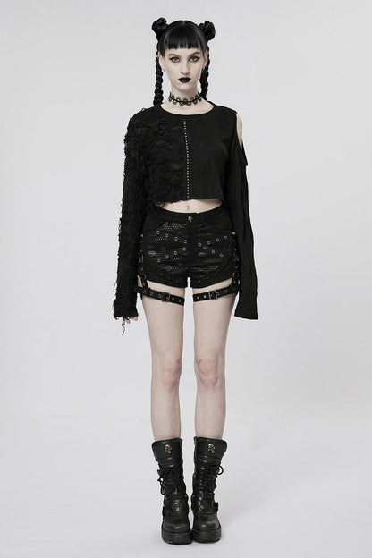 Daddy's Little Munster Crop Top [BLACK]