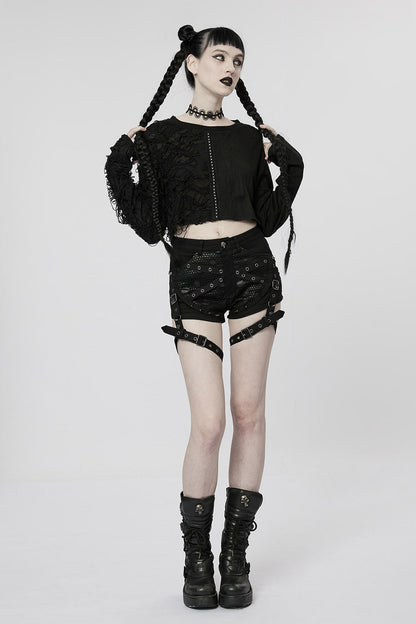 Daddy's Little Munster Crop Top [BLACK]