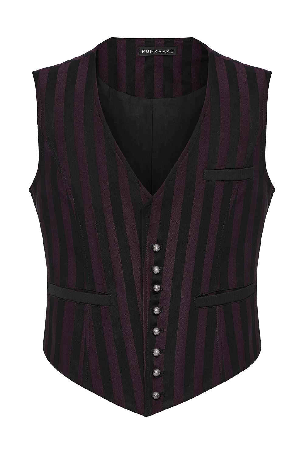 Crimson Manor Striped Waistcoat [Black/Red]
