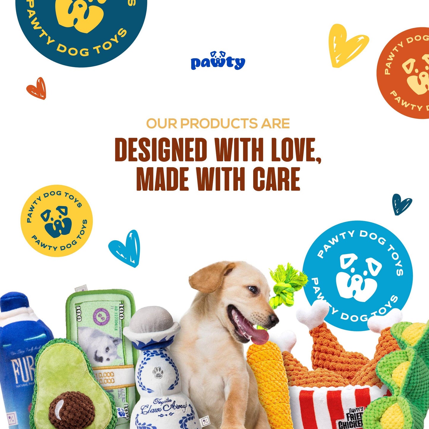 PAWTY Dog Toys - PAWTY FOOTBALL