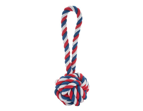 Jax & Bones Knot Rope Dog Toy Red, White and Blue Large 6"