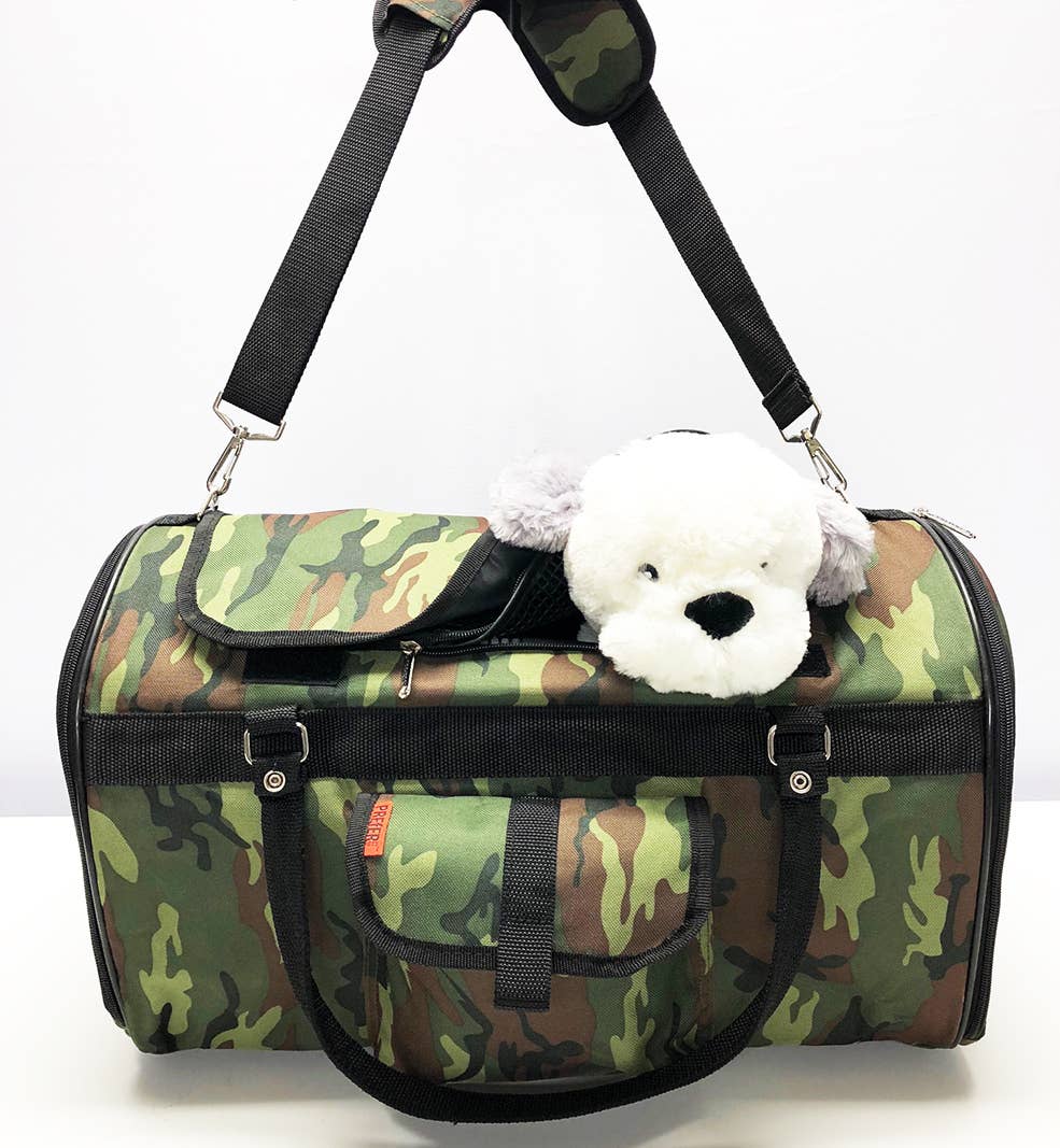 Prefer Pets Travel Gear - Hideaway Duffel - XL Green Camouflage