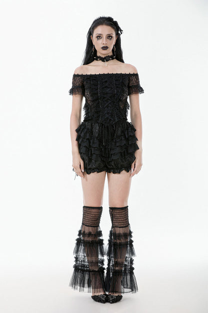 Black Ballet Mesh Leg Warmers