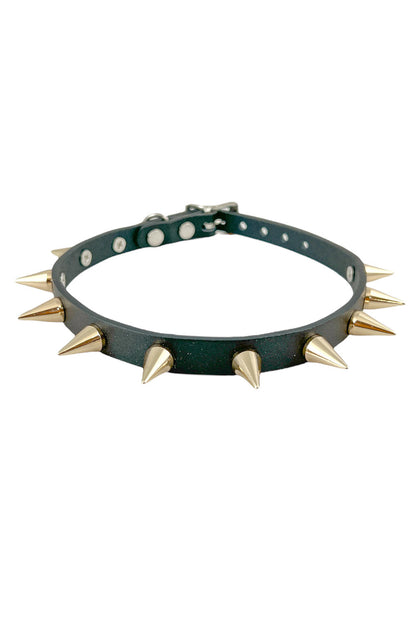 Cone Silver Spike Collar