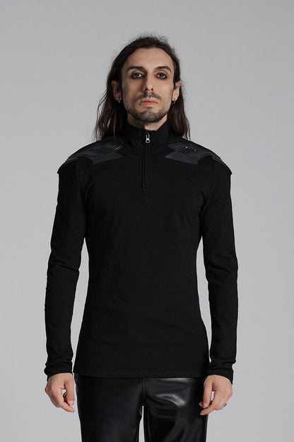 Black Armor Moto Turtleneck Top
