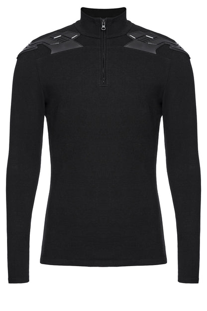 Black Armor Moto Turtleneck Top