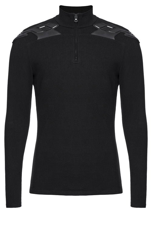 Black Armor Moto Turtleneck Top