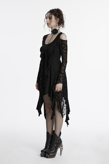 Celestial Cold Shoulder Witchy Hem Dress