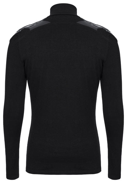 Black Armor Moto Turtleneck Top