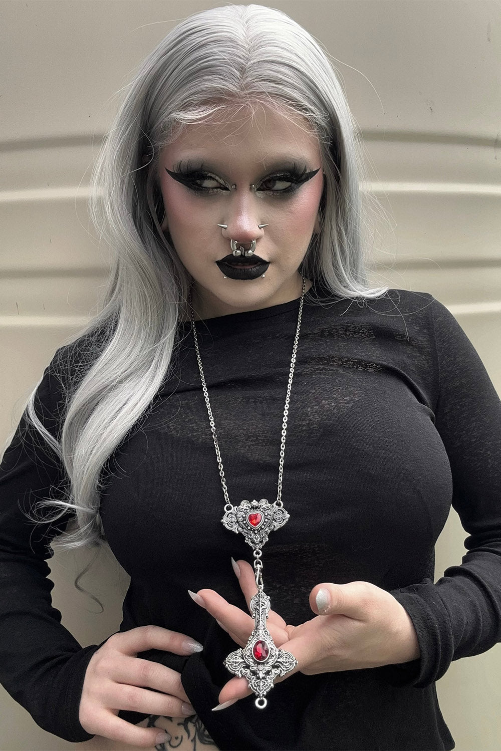 Cross My Heart Reversible Rosary Necklace