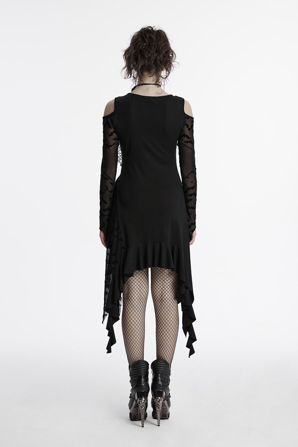Celestial Cold Shoulder Witchy Hem Dress