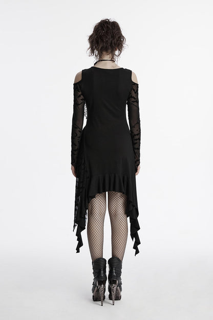 Celestial Cold Shoulder Witchy Hem Dress