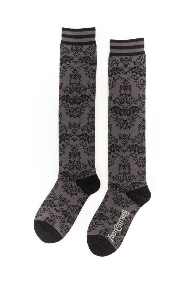 Bat Damask Knee High Socks