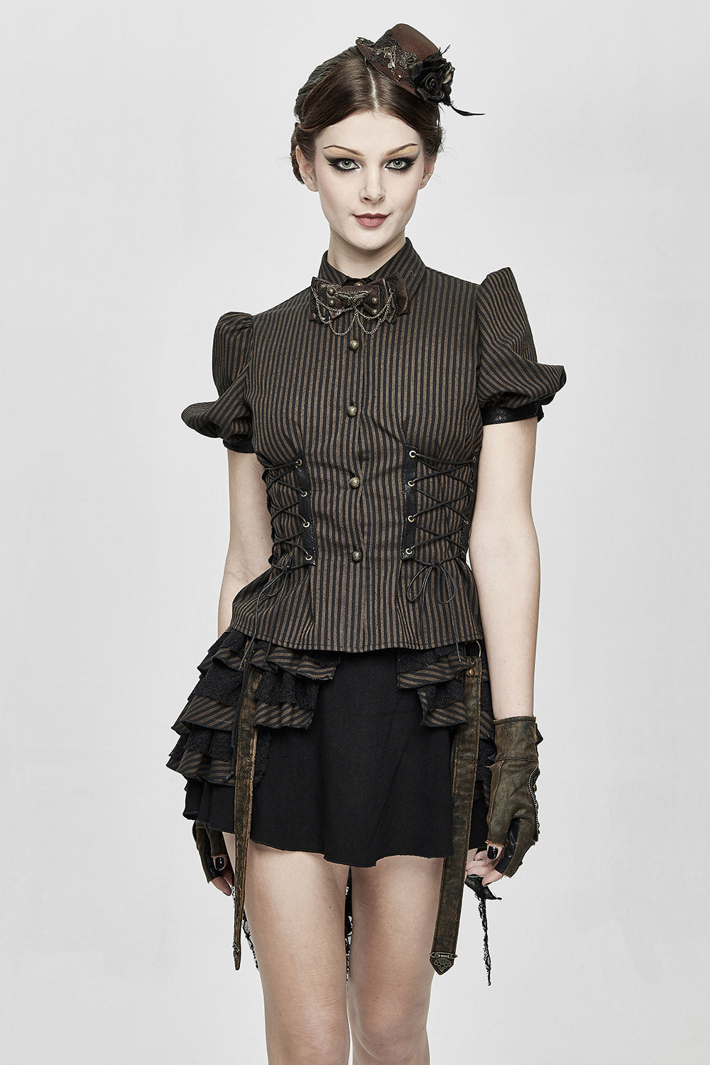 Belladonna Stripe & Stitch Puff Sleeve Top