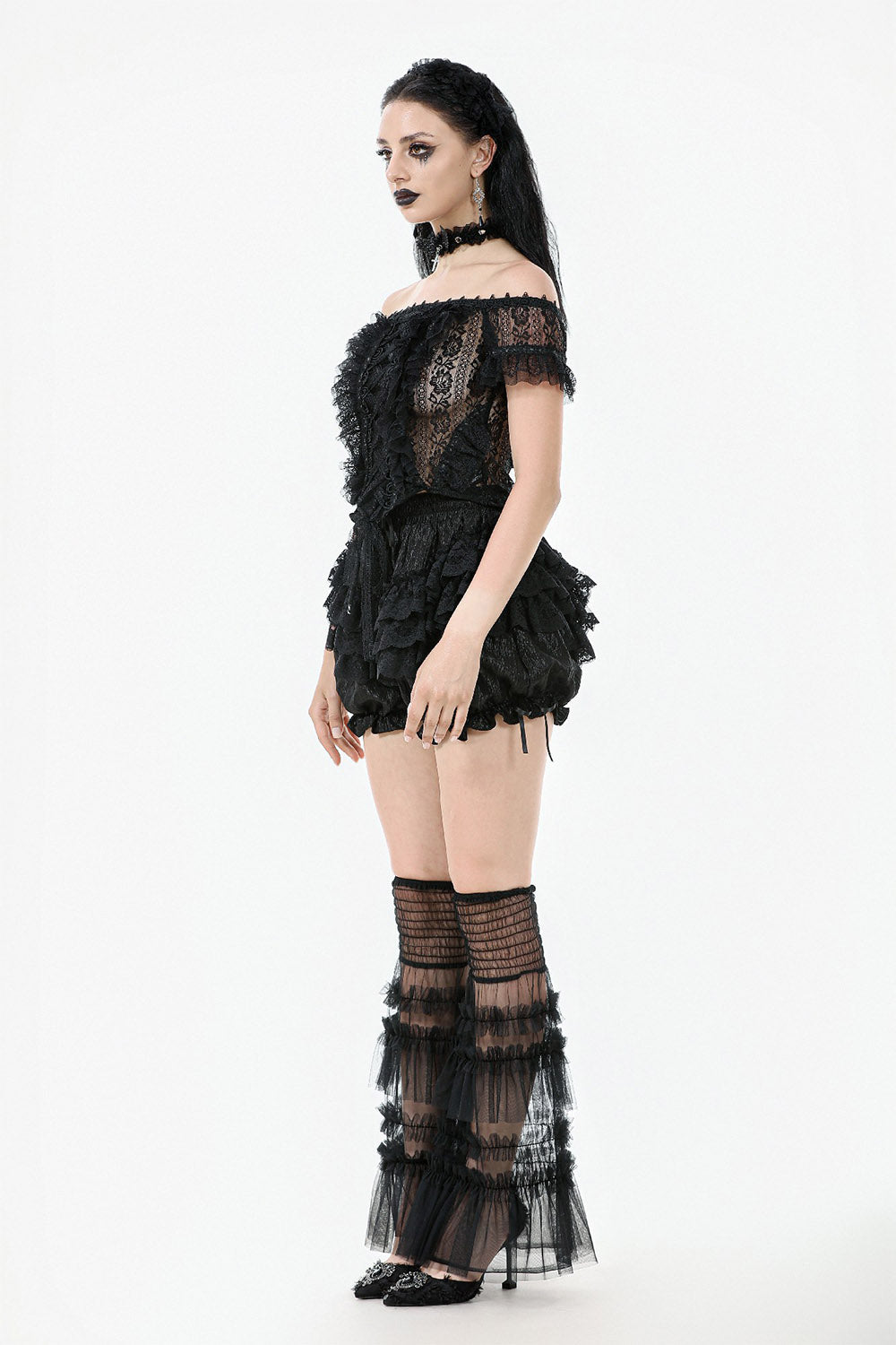 Black Ballet Mesh Leg Warmers