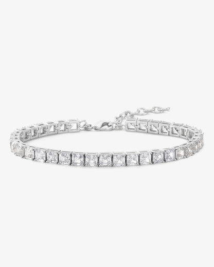 The Queen's Anklet 5mm - Silver|White Diamondettes