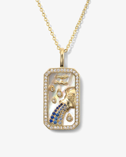 Zodiac Amulet Necklace - Gold