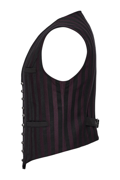 Crimson Manor Striped Waistcoat [Black/Red]